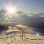 Schneewanderungen in den Alpen